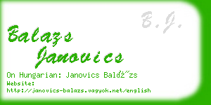 balazs janovics business card